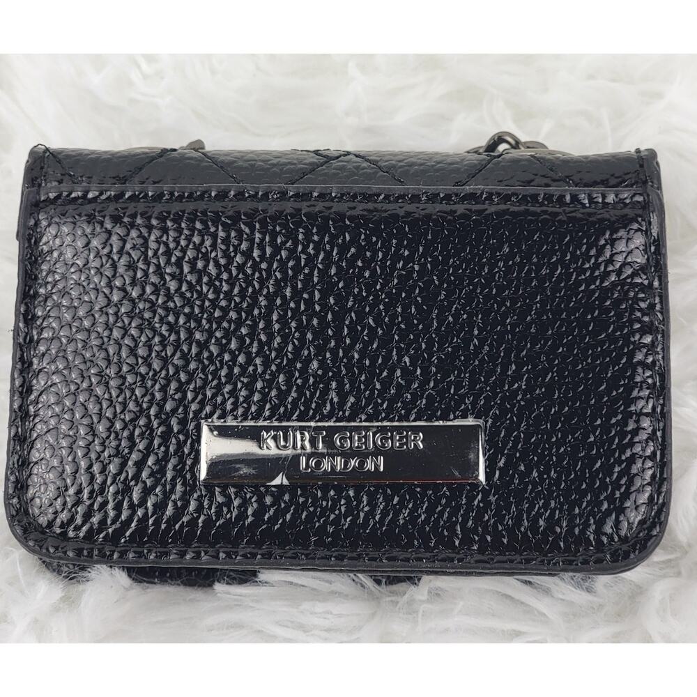 Designer Micro Mini Purse Black Crossbody 24" Chain Magnetic Snap Bag Eagle New - Picture 2 of 10